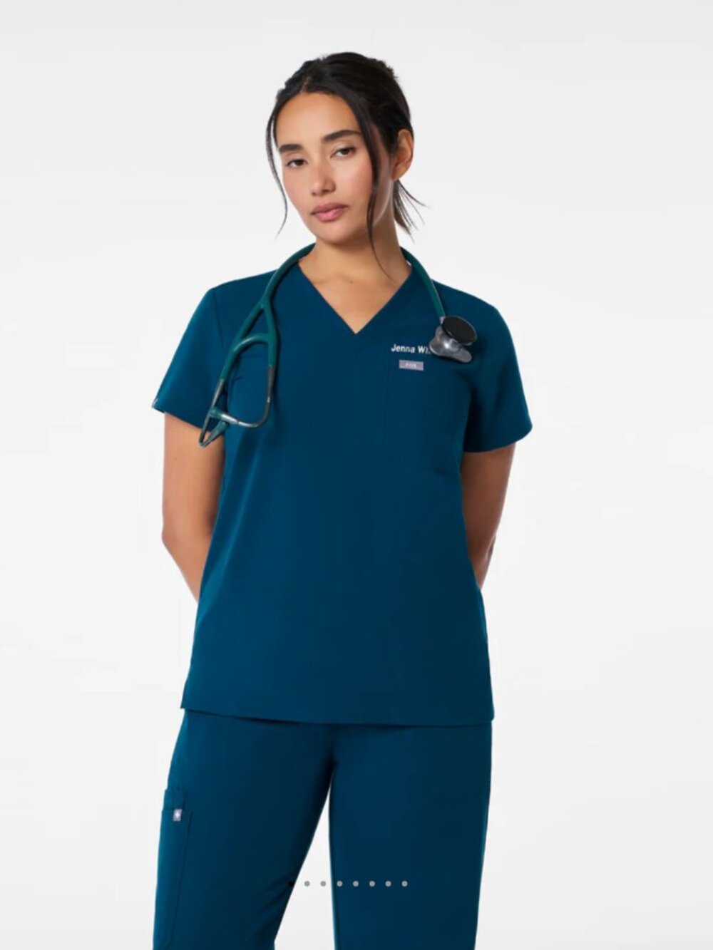 Catarina One-Pocket Scrub Top (deep reef)